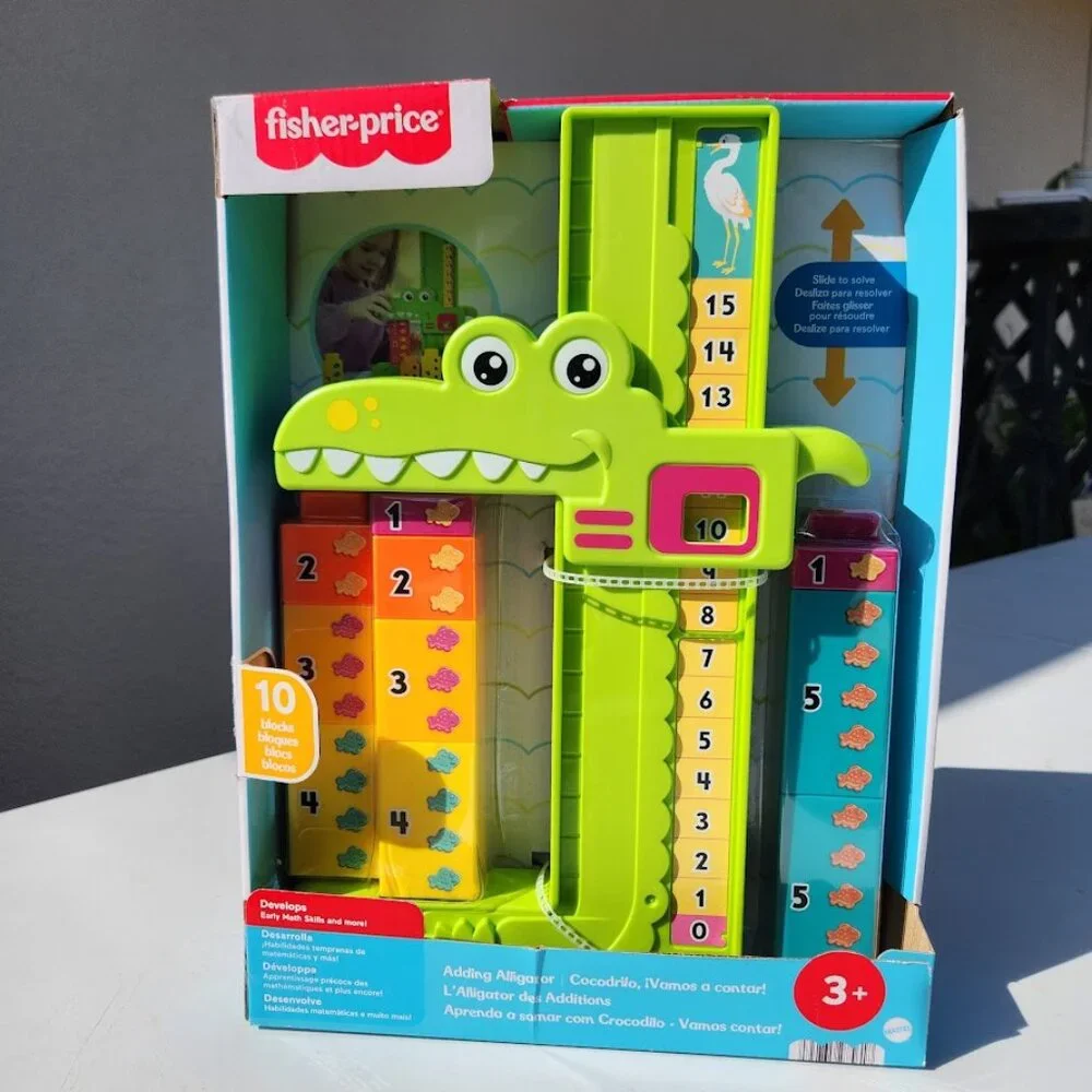 NEW Fisher-Price Alligator Counting Activity with 10 Stacking Blocks Preschool L